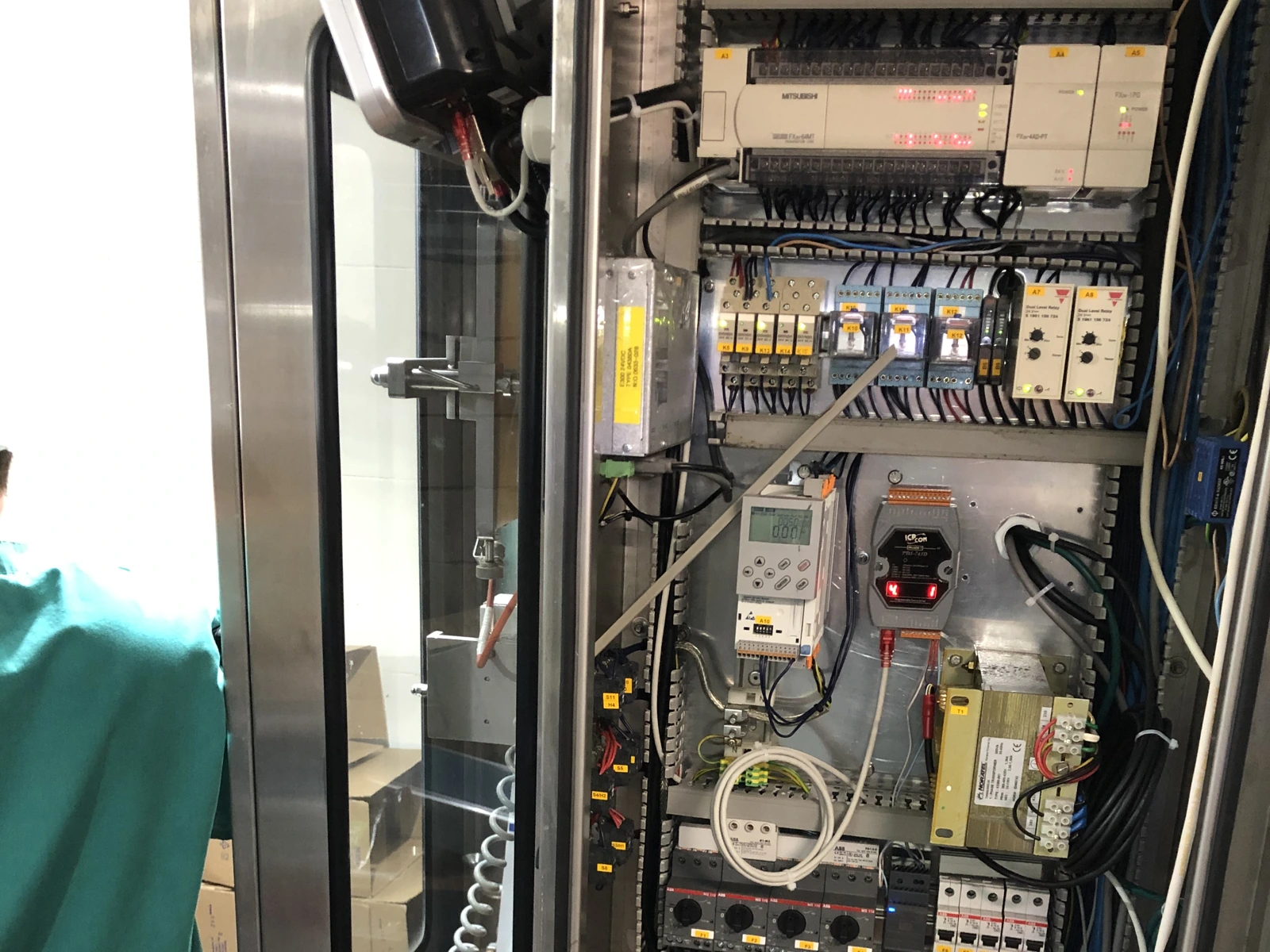 Managed switch feeding the PLC cabinet
